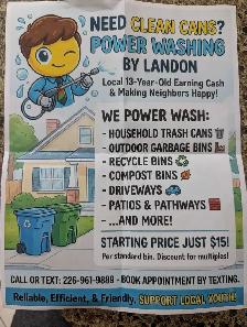 Got dirty trash bins or walkways? Support local youth!