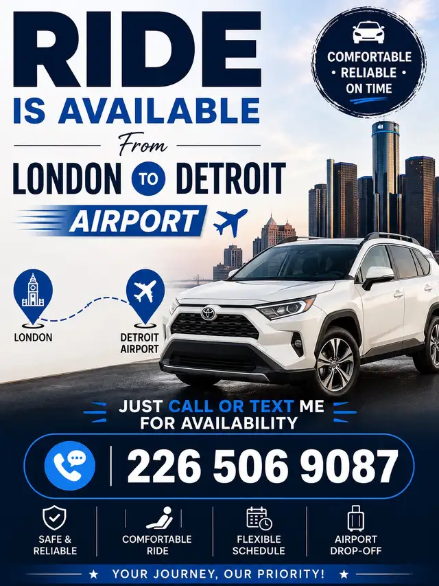 Ride Service from London to Detroit Airport
