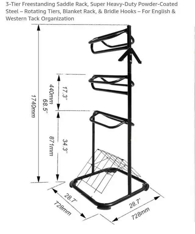 3-Tier Freestanding Saddle Rack