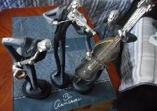 3 Piece decorative sculpture figurines set musicians