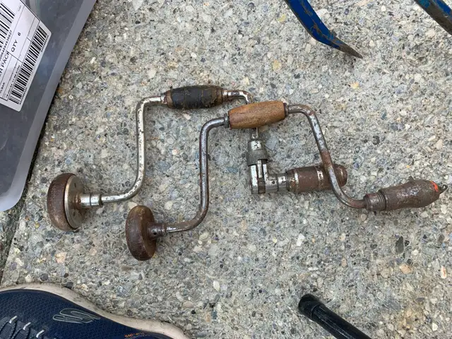 Antique hand operated drills