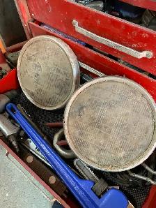 Original 1929 Chevrolet headlight covers