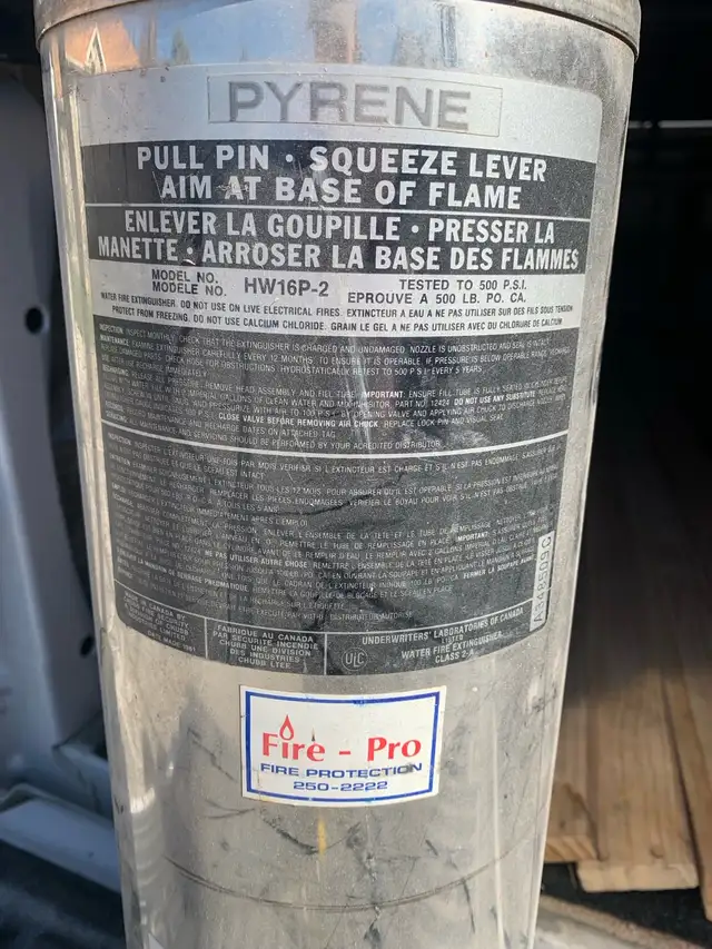 Pyrene antique water extinguisher