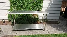 STAINLESS STEEL COUNTER HEIGHT TABLE!