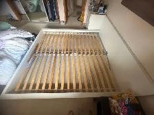 Wooden KING size white bed frame set with 2 slats - Photo 7