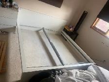 Wooden KING size white bed frame set with 2 slats - Photo 8