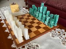 Chess Game - Chess Board and Onyx Chessmen