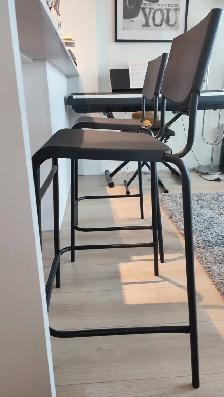 IKEA STIG Bar Stools with Backrest (2x, Black) - Photo 2