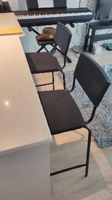 IKEA STIG Bar Stools with Backrest (2x, Black) - Photo 3