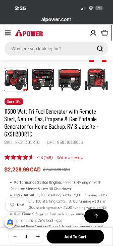 ipower gxs11300rtc generator - Photo 2