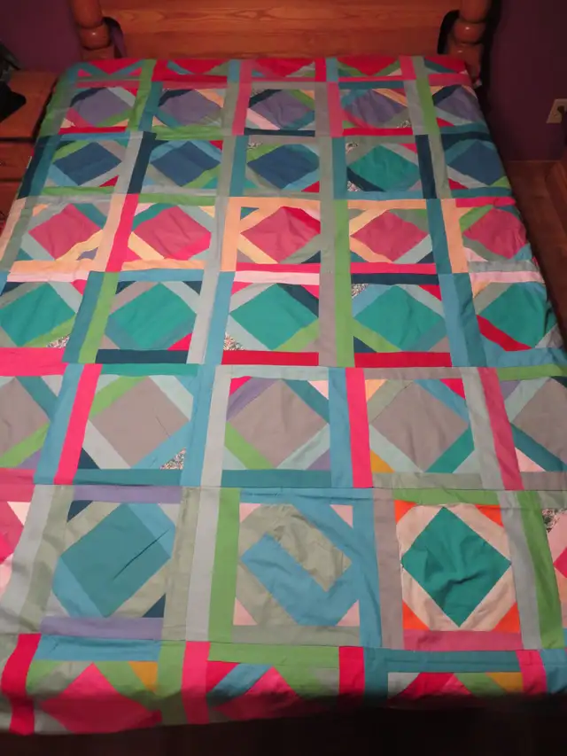 COURTE POINTE FAIT A LA MAIN NEUVE RECTANGULAIRE COULEUR