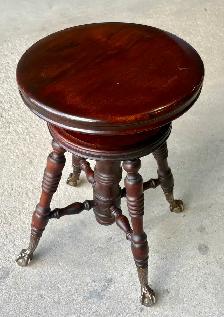 Victorian Mahogany Piano Stool (w Adjustable Swivel Seat) - Photo 5