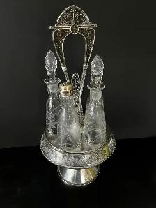 Victorian Cruet Castor set, figural bird design $ 235.00