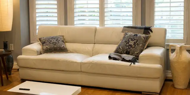 White Leather Sofa - Brampton