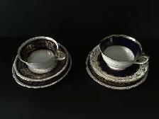 2- Antique Ansley tea cups saucer and plate $35.00 each set
