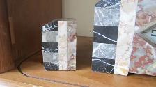 FABULOUS LOOKING 3 PIECE ART DECO FRENCH MARTI MARBLE CLOCK SET - Photo 7