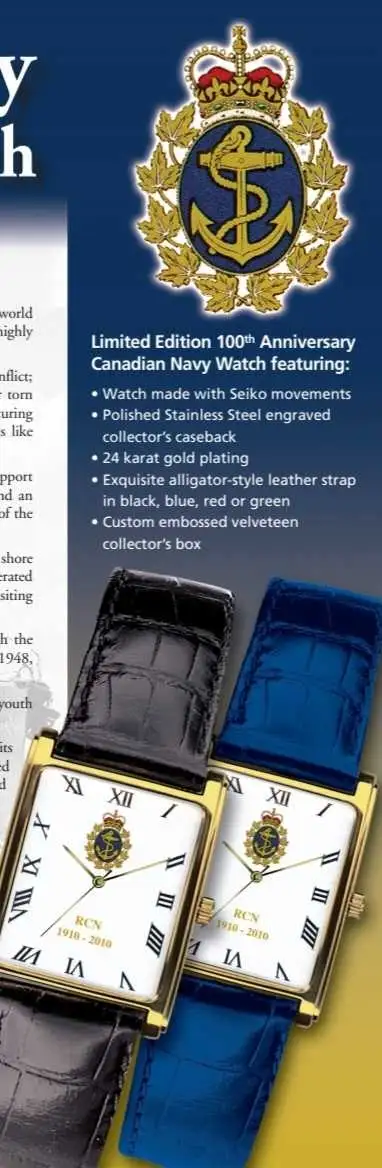 Navy Watch 24k gold plating