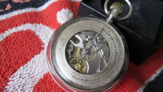 1880's DOUBLE DIAL CHRONOGRAPH POCKET WATCH SINGLE BUTTON