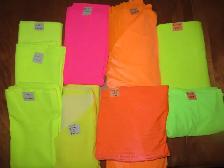 TISSU/MATERIEL FLUO 4 COULEURS ORANGE/VERT/JAUNE/ROSE