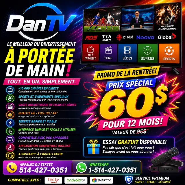 coupez le câble, DanTV vous offre la télé, films, séries,ppv