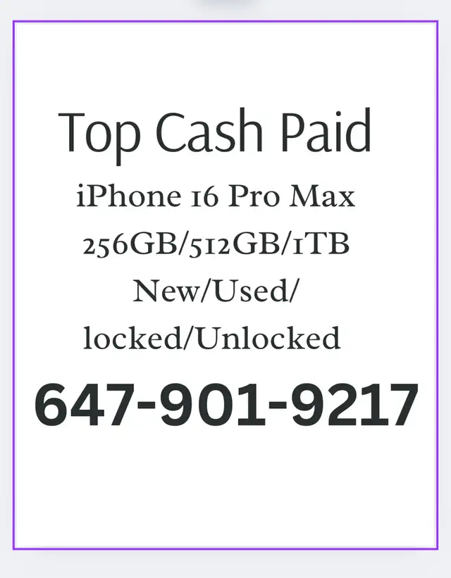 CASH paid for NEW iPhone 16 pro max 256GB Black
