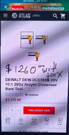 DeWalt 20v Cordless Epoxy Dispenser - Photo 5