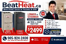 Lennox/ Goodman Furnace 96% efficiency with installation from