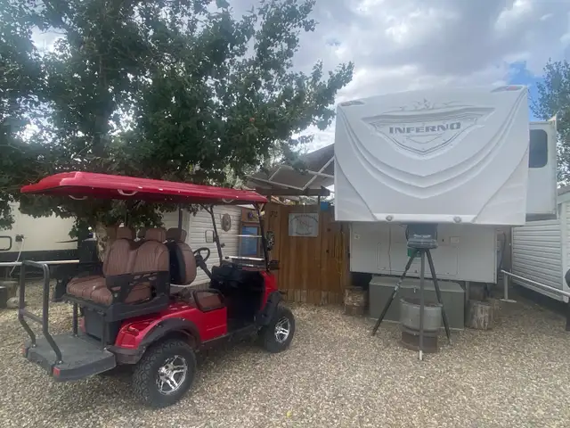 KZ Inferno Toy Hauler, Sun Tracker Pontoon, 60V Golf cart, etc,