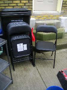 set of 6 folding padded metal chairs