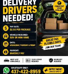 Delivery Drivers Needed