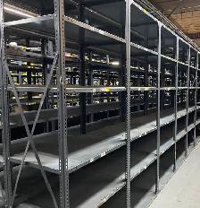 used metal industrial shelf units 2' deep x 4' wide x 7'4 tall - Photo 9