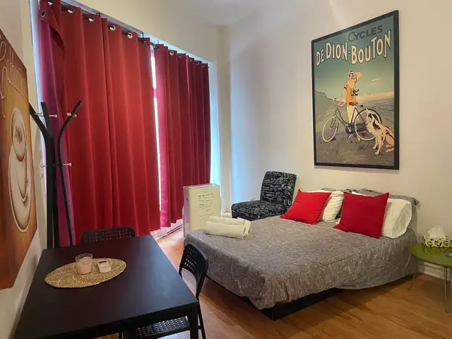 Superbe studio style loft, meublé rue St-Joseph Ouest libre