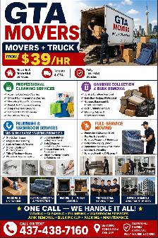 GTA MOVING SERVICES – MOVERS WITH TRUCK