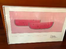 Vintage art print "Watermelons" signed by Shirley Campbell ‘82