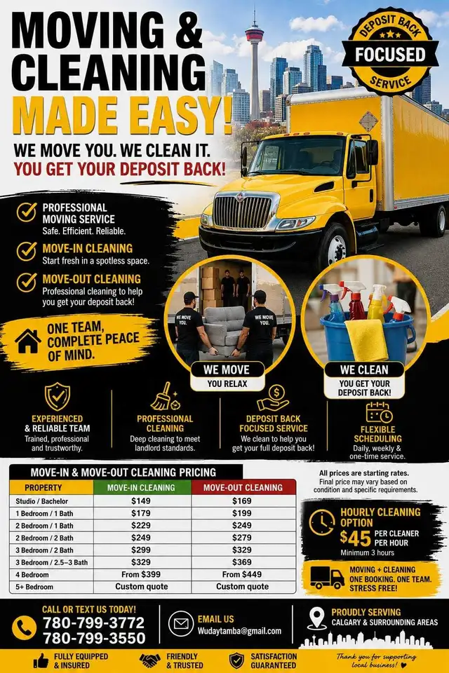 Moving & Move-In/Move-Out Cleaning – Calgary & Surro