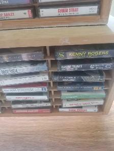 Cassette Tape Collection with Wooden Storage Racks - Photo 4