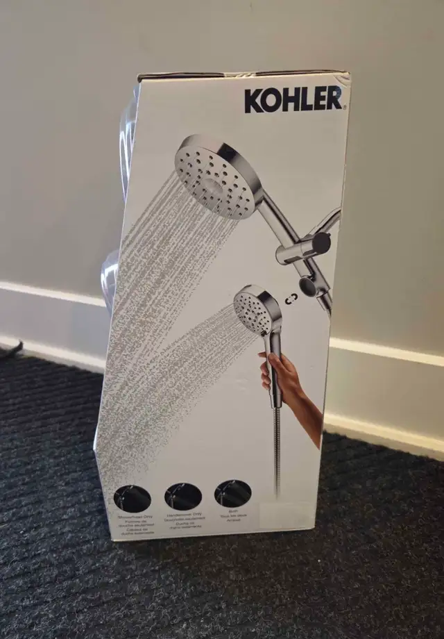 BNIB- kohler 3 in 1 prone shower head
