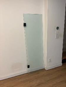 Glass door with hinges - $75 OBO