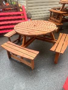 Round Wooden Picnic Table