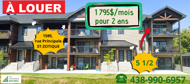 5 1/2 À Louer (Janvier 2027)