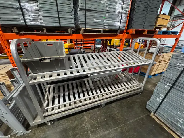 Used aluminum order picking cart.