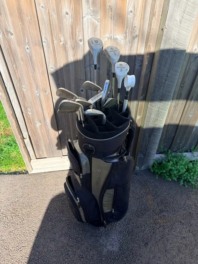 LH golf set with bag and golf balls and tees for sale for $80