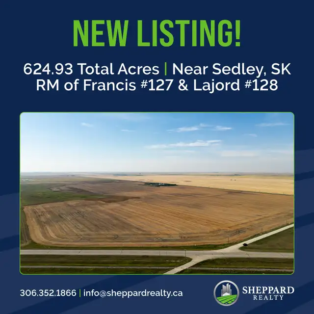 FARMLAND FOR SALE BY TENDER | 624.93 Acres | Near Sedley, SK