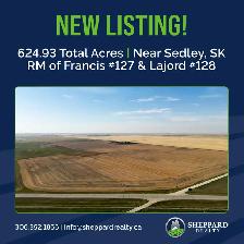 FARMLAND FOR SALE BY TENDER | 624.93 Acres | Near Sedley, SK