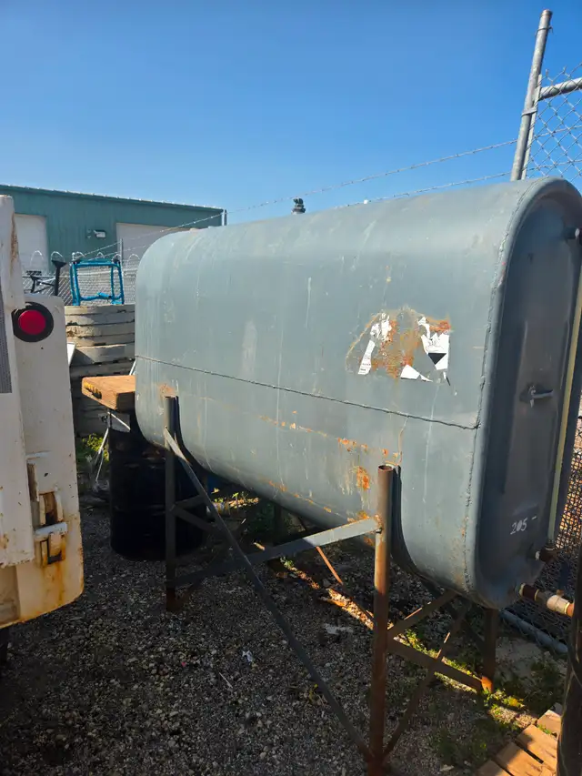 1000L Oval Steel Storage Tank with Stand — $850 OBO