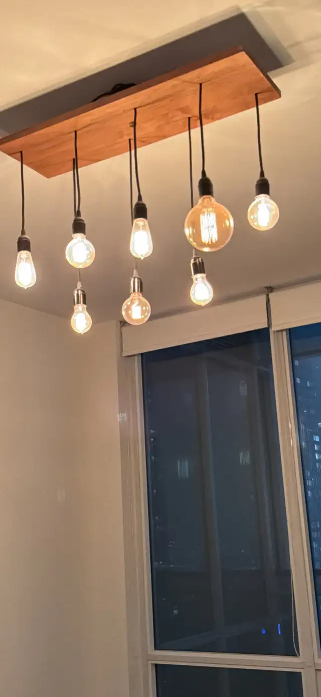 WOOD  CHANDELIER INDUSTRIAL PENDANT CEILING LIGHT FIXTURE RUSTIC