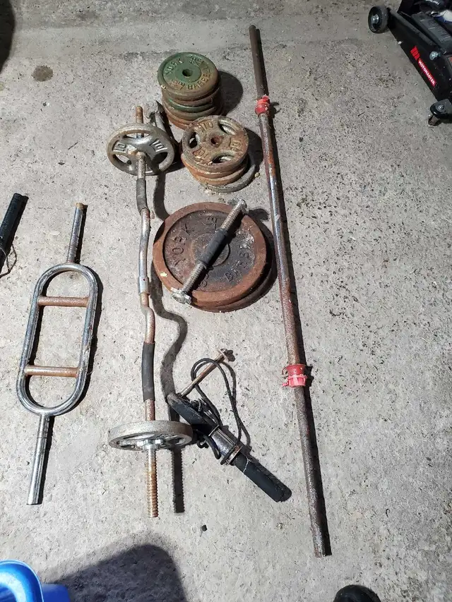 old  steel weights, and bars FREE