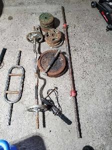 old  steel weights, and bars FREE