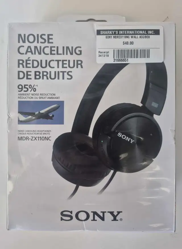Brand New Sony MDR-ZX110NC Noise Canceling Headphones (31666651)