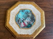 Vintage Hanging Florentine Wall Plaque,  Mid Century Italian,